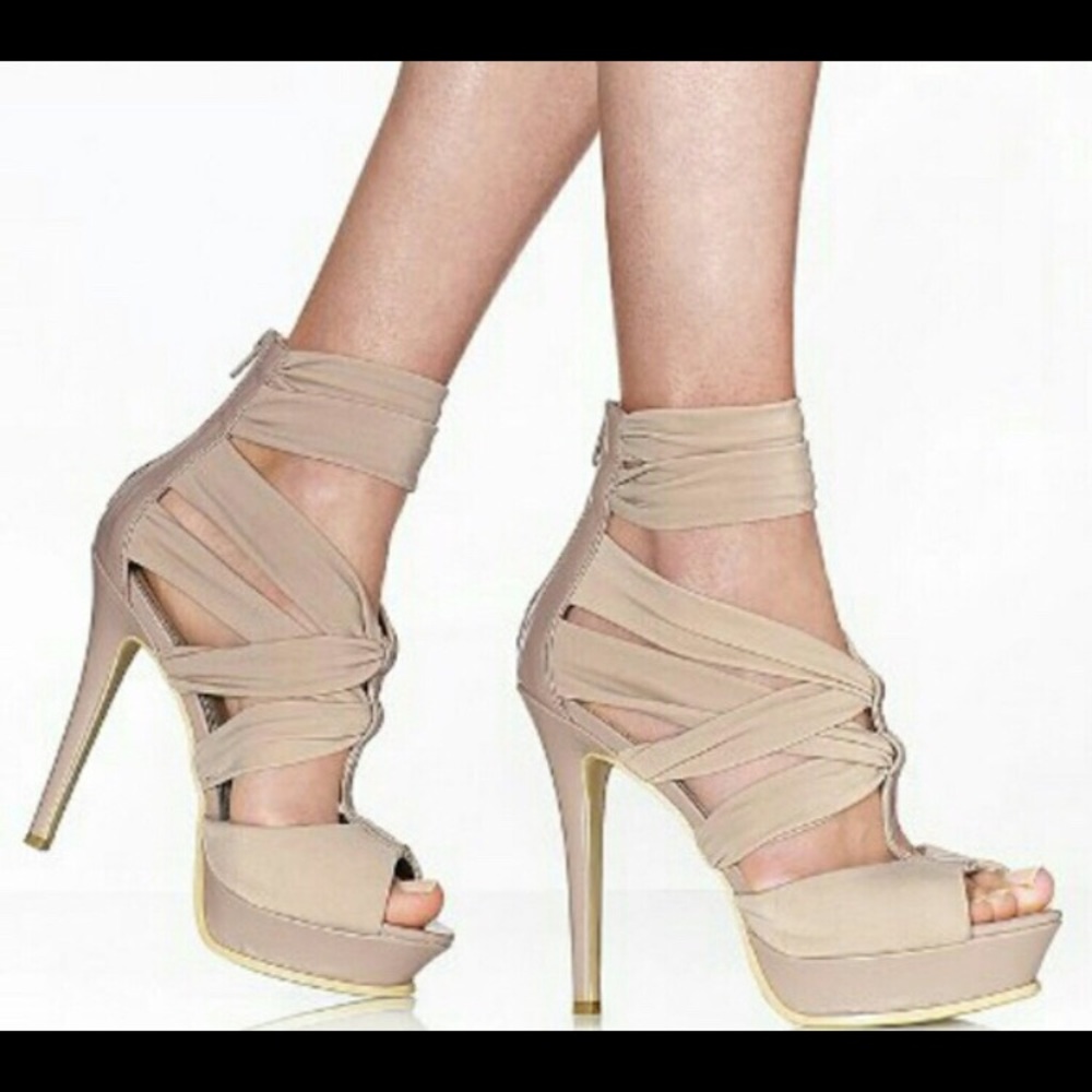 Colin Stuart BLACK Wrapped Platform Heels